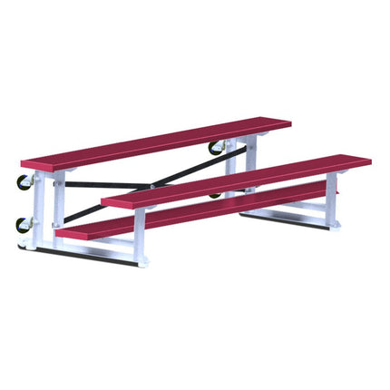 Jaypro Sports Bleacher - 7 - 1/2 ft. (2 Row - Single Foot Plank) - Tip & Roll (Powder Coated) BLCH-275TRGPC - Play and Sync