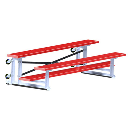 Jaypro Sports Bleacher - 7 - 1/2 ft. (2 Row - Single Foot Plank) - Tip & Roll (Powder Coated) BLCH-275TRGPC - Play and Sync