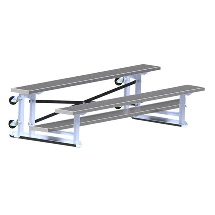 Jaypro Sports Bleacher - 7 - 1/2 ft. (2 Row - Single Foot Plank) - Tip & Roll (Powder Coated) BLCH-275TRGPC - Play and Sync