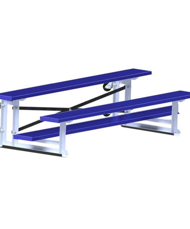 Jaypro Sports Bleacher - 7 - 1/2 ft. (2 Row - Single Foot Plank) - Tip & Roll (Powder Coated) BLCH-275TRGPC - Play and Sync