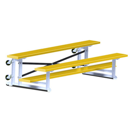 Jaypro Sports Bleacher - 7 - 1/2 ft. (2 Row - Single Foot Plank) - Tip & Roll (Powder Coated) BLCH-275TRGPC - Play and Sync