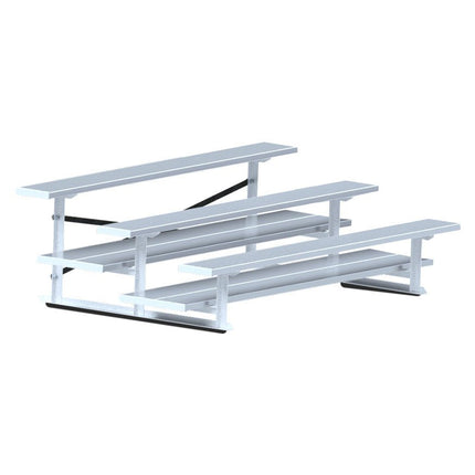 Jaypro Sports Bleacher - 7 - 1/2 ft. (3 Row - Double Foot Plank) - All Aluminum | BLDP - 375AL BLDP-375AL - Play and Sync