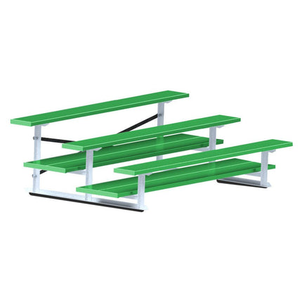 Jaypro Sports Bleacher - 7 - 1/2 ft. (3 Row - Double Foot Plank) - All Aluminum (Powder Coated) BLDP-375ALPC - Play and Sync