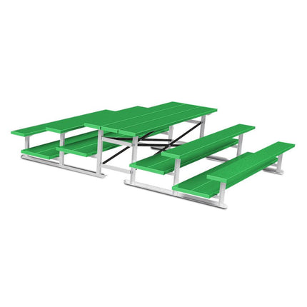 Jaypro Sports Bleacher - 7 - 1/2 ft. (3 Row - Double Foot Plank) - Back - To - Back (Powder Coated) BTDP-375PC - Play and Sync