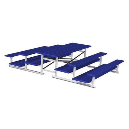 Jaypro Sports Bleacher - 7 - 1/2 ft. (3 Row - Double Foot Plank) - Back - To - Back (Powder Coated) BTDP-375PC - Play and Sync