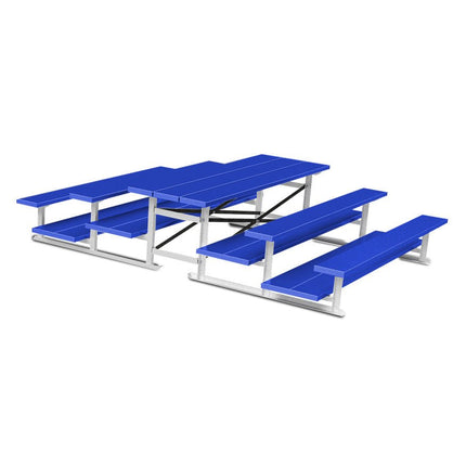 Jaypro Sports Bleacher - 7 - 1/2 ft. (3 Row - Double Foot Plank) - Back - To - Back (Powder Coated) BTDP-375PC - Play and Sync