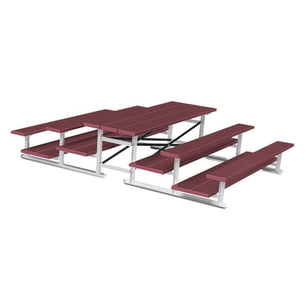 Jaypro Sports Bleacher - 7 - 1/2 ft. (3 Row - Double Foot Plank) - Back - To - Back (Powder Coated) BTDP-375PC - Play and Sync