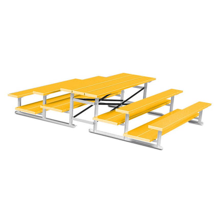 Jaypro Sports Bleacher - 7 - 1/2 ft. (3 Row - Double Foot Plank) - Back - To - Back (Powder Coated) BTDP-375PC - Play and Sync