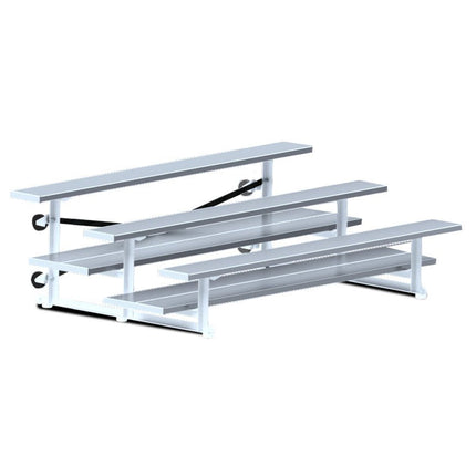Jaypro Sports Bleacher - 7 - 1/2 ft. (3 Row - Double Foot Plank) - Tip & Roll | BLDP - 375TRG BLDP-375TRG - Play and Sync