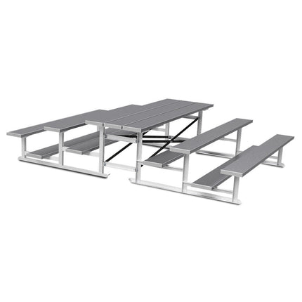 Jaypro Sports Bleacher - 7 - 1/2 ft. (3 Row - Single Foot Plank) - Back - To - Back (Powder Coated) BTBB-375PC - Play and Sync