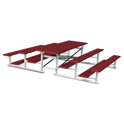Jaypro Sports Bleacher - 7 - 1/2 ft. (3 Row - Single Foot Plank) - Back - To - Back (Powder Coated) BTBB-375PC - Play and Sync