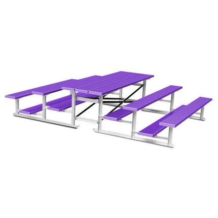 Jaypro Sports Bleacher - 7 - 1/2 ft. (3 Row - Single Foot Plank) - Back - To - Back (Powder Coated) BTBB-375PC - Play and Sync
