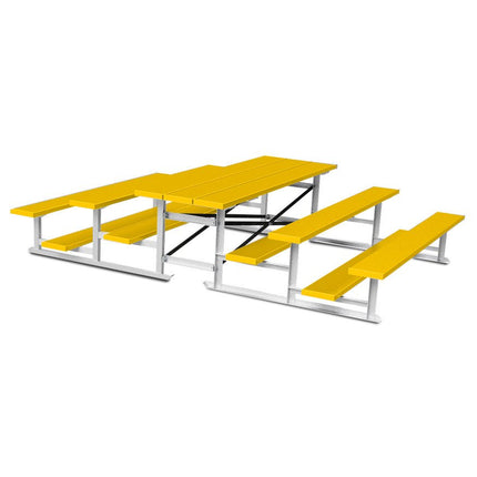 Jaypro Sports Bleacher - 7 - 1/2 ft. (3 Row - Single Foot Plank) - Back - To - Back (Powder Coated) BTBB-375PC - Play and Sync