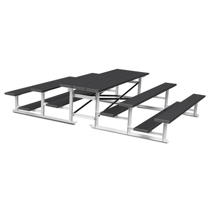 Jaypro Sports Bleacher - 7 - 1/2 ft. (3 Row - Single Foot Plank) - Back - To - Back (Powder Coated) BTBB-375PC - Play and Sync