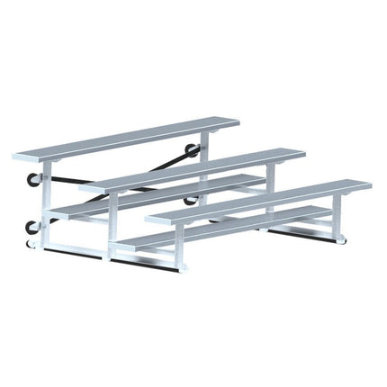 Jaypro Sports Bleacher - 7 - 1/2 ft. (3 Row - Single Foot Plank) - Tip & Roll | BLCH - 375TRG BLCH-375TRG - Play and Sync
