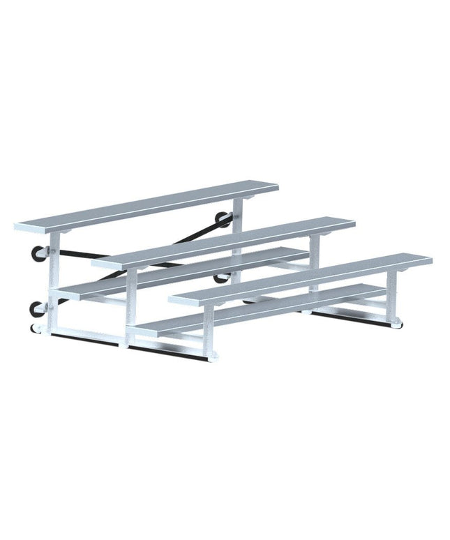 Jaypro Sports Bleacher - 7 - 1/2 ft. (3 Row - Single Foot Plank) - Tip & Roll | BLCH - 375TRG BLCH-375TRG - Play and Sync