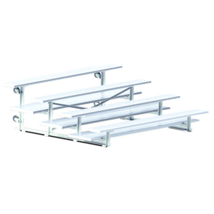 Jaypro Sports Bleacher - 7 - 1/2 ft. (4 Row - Double Foot Plank) - Tip & Roll | BLDP - 475TRG BLDP-475TRG - Play and Sync