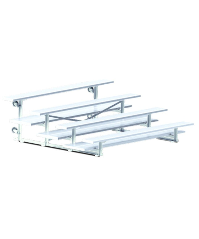Jaypro Sports Bleacher - 7 - 1/2 ft. (4 Row - Double Foot Plank) - Tip & Roll | BLDP - 475TRG BLDP-475TRG - Play and Sync