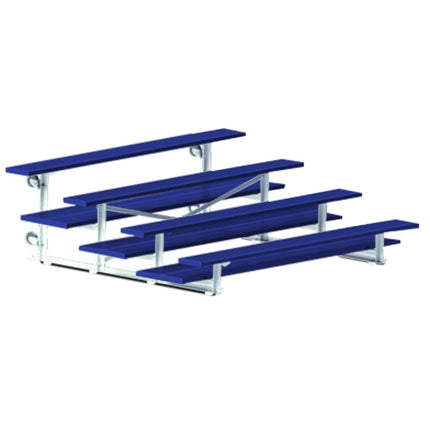 Jaypro Sports Bleacher - 7 - 1/2 ft. (4 Row - Double Foot Plank) - Tip & Roll (Powder Coated) BLDP-475TRGPC - Play and Sync