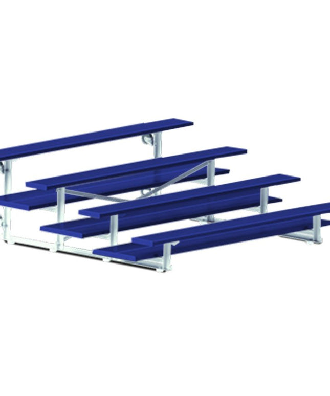 Jaypro Sports Bleacher - 7 - 1/2 ft. (4 Row - Double Foot Plank) - Tip & Roll (Powder Coated) BLDP-475TRGPC - Play and Sync