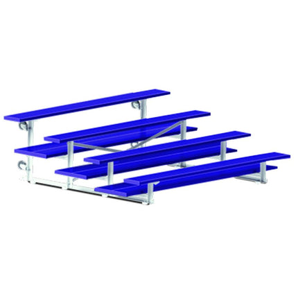 Jaypro Sports Bleacher - 7 - 1/2 ft. (4 Row - Double Foot Plank) - Tip & Roll (Powder Coated) BLDP-475TRGPC - Play and Sync