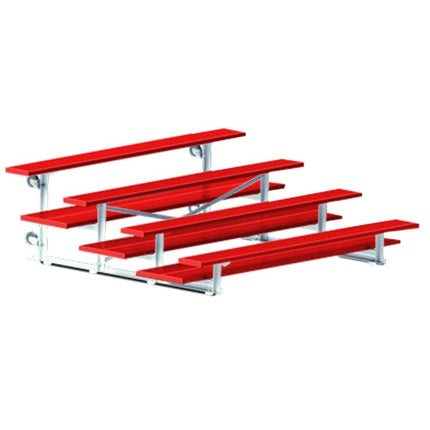 Jaypro Sports Bleacher - 7 - 1/2 ft. (4 Row - Double Foot Plank) - Tip & Roll (Powder Coated) BLDP-475TRGPC - Play and Sync