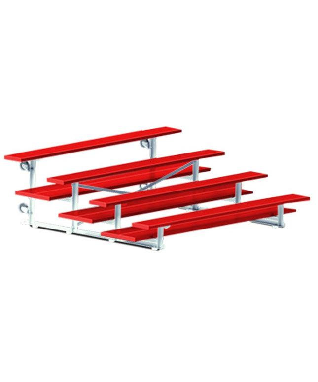 Jaypro Sports Bleacher - 7 - 1/2 ft. (4 Row - Double Foot Plank) - Tip & Roll (Powder Coated) BLDP-475TRGPC - Play and Sync