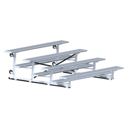 Jaypro Sports Bleacher - 7 - 1/2 ft. (4 Row - Single Foot Plank) - Tip & Roll | BLCH - 475TRG BLCH-475TRG - Play and Sync
