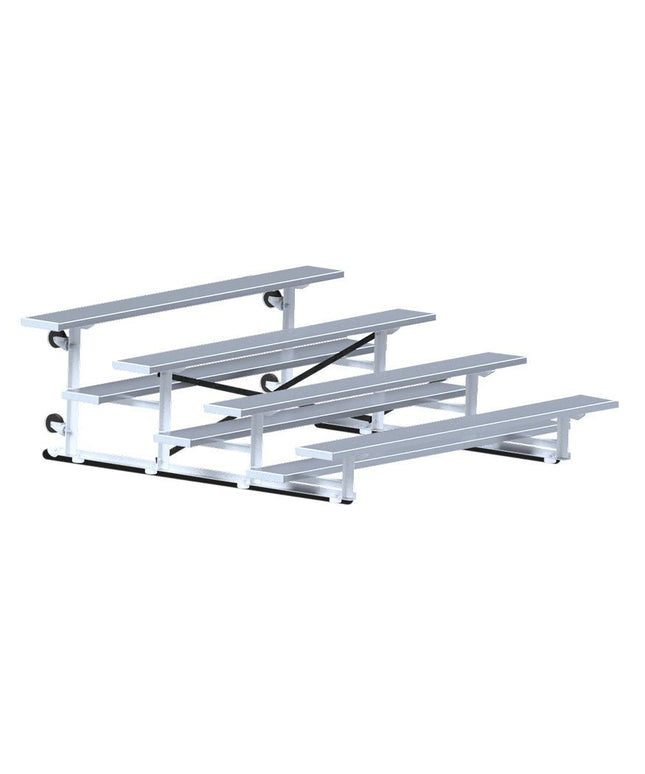 Jaypro Sports Bleacher - 7 - 1/2 ft. (4 Row - Single Foot Plank) - Tip & Roll | BLCH - 475TRG BLCH-475TRG - Play and Sync