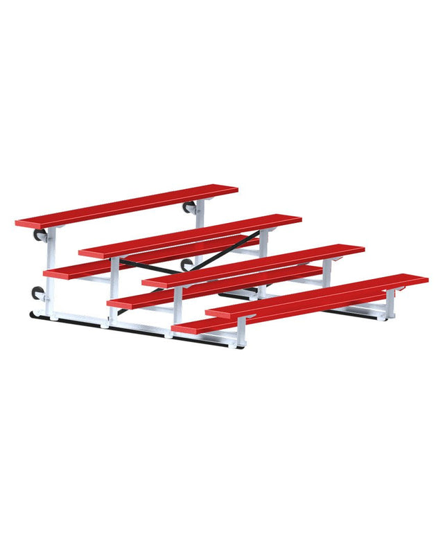Jaypro Sports Bleacher - 7 - 1/2 ft. (4 Row - Single Foot Plank) - Tip & Roll (Powder Coated) BLCH-475TRGPC - Play and Sync