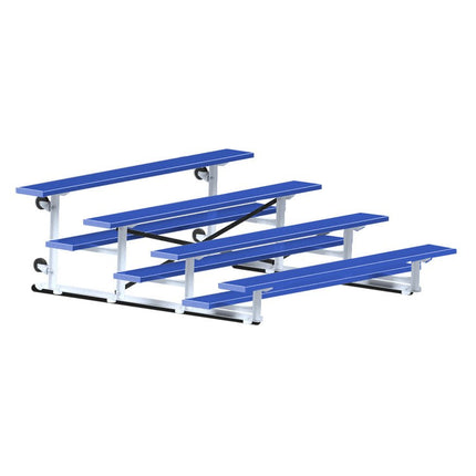 Jaypro Sports Bleacher - 7 - 1/2 ft. (4 Row - Single Foot Plank) - Tip & Roll (Powder Coated) BLCH-475TRGPC - Play and Sync