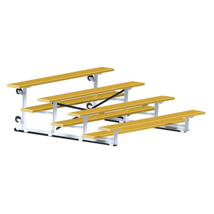 Jaypro Sports Bleacher - 7 - 1/2 ft. (4 Row - Single Foot Plank) - Tip & Roll (Powder Coated) BLCH-475TRGPC - Play and Sync