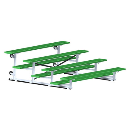 Jaypro Sports Bleacher - 7 - 1/2 ft. (4 Row - Single Foot Plank) - Tip & Roll (Powder Coated) BLCH-475TRGPC - Play and Sync