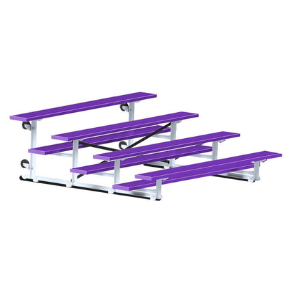 Jaypro Sports Bleacher - 7 - 1/2 ft. (4 Row - Single Foot Plank) - Tip & Roll (Powder Coated) BLCH-475TRGPC - Play and Sync