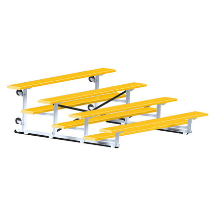 Jaypro Sports Bleacher - 7 - 1/2 ft. (4 Row - Single Foot Plank) - Tip & Roll (Powder Coated) BLCH-475TRGPC - Play and Sync