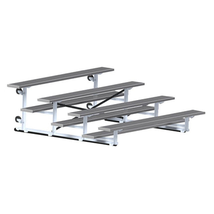 Jaypro Sports Bleacher - 7 - 1/2 ft. (4 Row - Single Foot Plank) - Tip & Roll (Powder Coated) BLCH-475TRGPC - Play and Sync