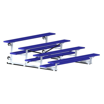 Jaypro Sports Bleacher - 7 - 1/2 ft. (4 Row - Single Foot Plank) - Tip & Roll (Powder Coated) BLCH-475TRGPC - Play and Sync