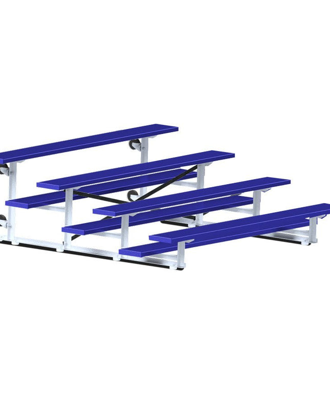 Jaypro Sports Bleacher - 7 - 1/2 ft. (4 Row - Single Foot Plank) - Tip & Roll (Powder Coated) BLCH-475TRGPC - Play and Sync