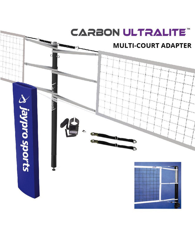 Jaypro Sports Carbon Ultralite Volleyball Net Center Upright System (3 - 1/2 in. Floor Sleeve) - NFHS, NCAA, USVBA Compliant | PVBC - 900 PVBC-900 - Play and Sync