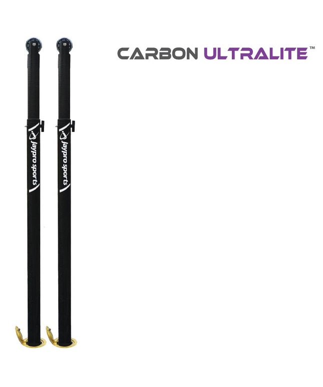 Jaypro Sports Carbon Ultralite Volleyball Uprights (3 in. Floor Sleeve) - NFHS, NCAA, USVBA Compliant | PVB - 95U PVB-95U - Play and Sync