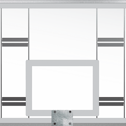 Jaypro Sports Conversion Backboard - 42 in. Rectangular Glass Backboard - NCAA, NFHS Compliant | GCBB - 35 GCBB-35 - Play and Sync