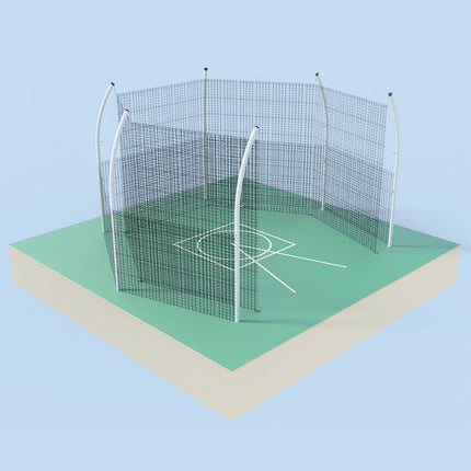 Jaypro Sports Discus Cage (with Cage Net & Barrier Net - No Ground Sleeves) | DCHS - 35BN DCHS-35BN - Play and Sync