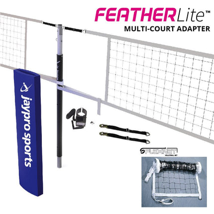 Jaypro Sports FeatherLite Volleyball Net Center Upright System (3 in. Floor Sleeve) - NFHS, NCAA, USVBA Compliant | PVBC - 450 PVBC-450 - Play and Sync
