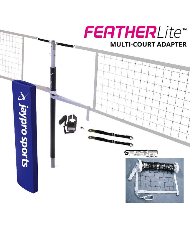 Jaypro Sports FeatherLite Volleyball Net Center Upright System (3 in. Floor Sleeve) - NFHS, NCAA, USVBA Compliant | PVBC - 450 PVBC-450 - Play and Sync