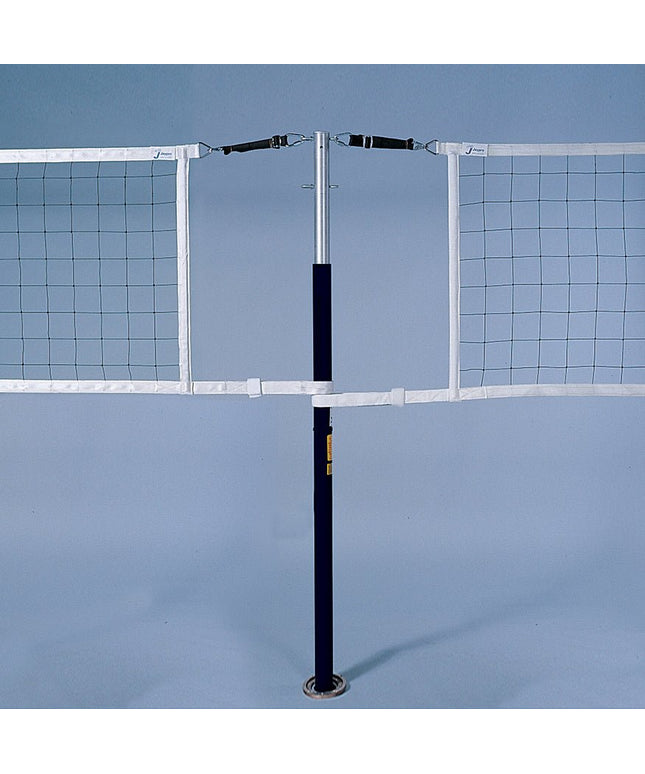 Jaypro Sports FeatherLite Volleyball Net Center Upright System with Custom Graphics (3 - 1/2 in. Floor Sleeve) - NFHS, NCAA, USVBA Compliant | PVBC - 500DX PVBC-500DX - Play and Sync