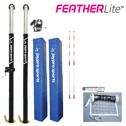 Jaypro Sports FeatherLite Volleyball Systems (2 in. (51mm) Floor Sleeve - Canadian) - NFHS, NCAA, USVBA Compliant | PVB - 5500 PVB-5500 - Play and Sync