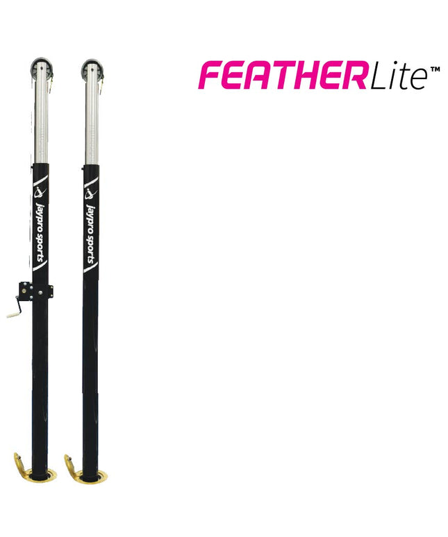 Jaypro Sports FeatherLite Volleyball Uprights (3 in. Floor Sleeve) - NFHS, NCAA, USVBA Compliant | PVB - 45U PVB-45U - Play and Sync