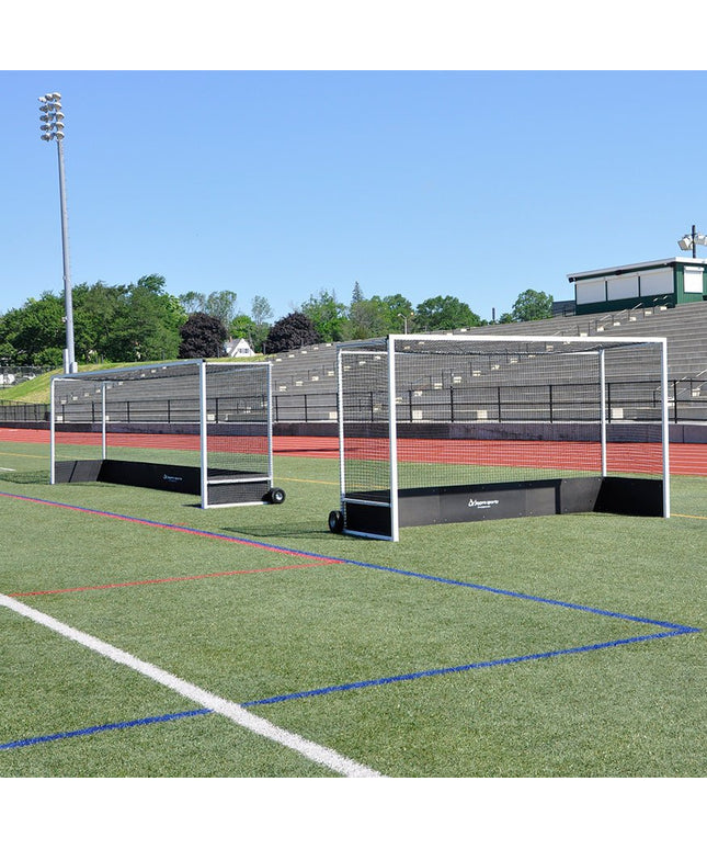 Jaypro Sports Field Hockey Goal Package (2 in. x 2 in. Square Aluminum with Bottom Boards) - Official (7 ft.H x 12 ft.W x 4 ft.D) - NFHS, NCAA, FIH Compliant | FHG - 2ALPKG FHG-2ALPKG - Play and Sync