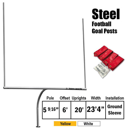 Jaypro Sports Football Goal Posts 5-9/16 in. Pole FBGP-720CYW - Play and Sync