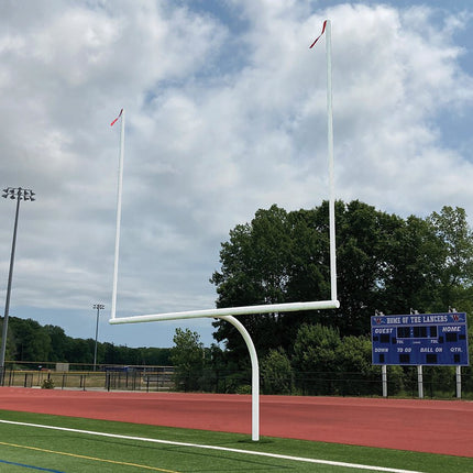 Jaypro Sports Football Goal Posts - 5 - 9/16 in. Pole | 6 ft. Offset | 20 ft. Uprights | 23 ft. - 4 in. Wide [HS] | Semi - Perm - Steel | FBGP - 720 FBGP-720 - Play and Sync
